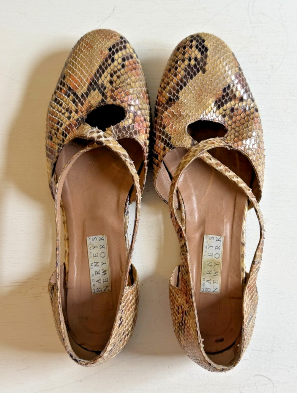 Vintage Barney's New York Snakeskin Flats